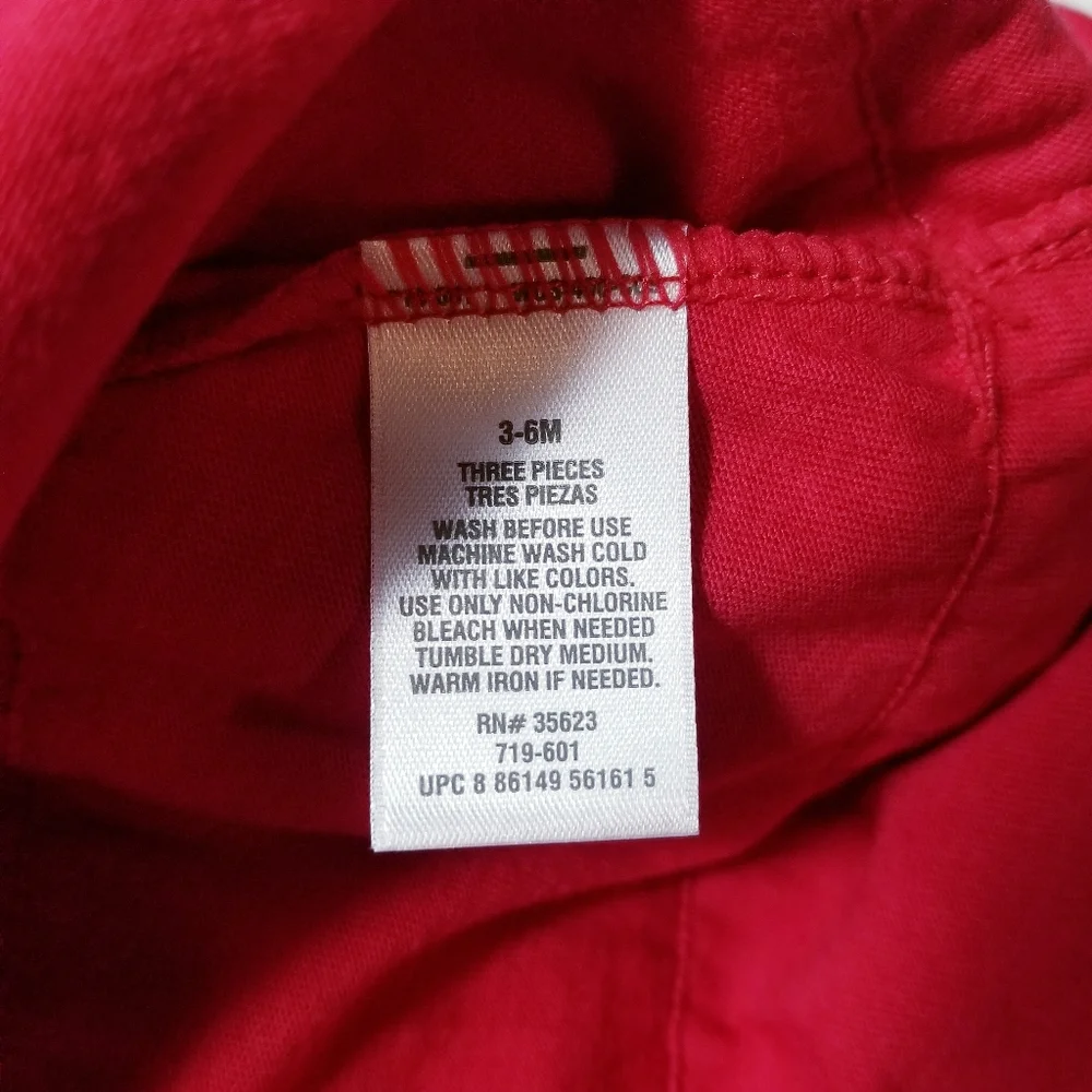 NWT CHILD OF MINE BY CARTER'S 3-PIECE RED GIRL'S DRESS SET SIZE 3 TO 6 M…